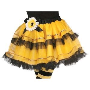 Bumble bee Tutu Yellow Black Ruffle Skirt Halloween Cosplay Costume Accessory 4+